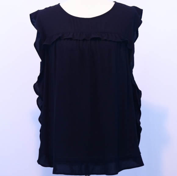 Old Navy Tops - Old Navy Black Ruffle Embellished Tank Top